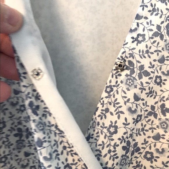 Madewell Wedgewood Blue/Egg Shell Floral Blouse - Picture 6 of 16